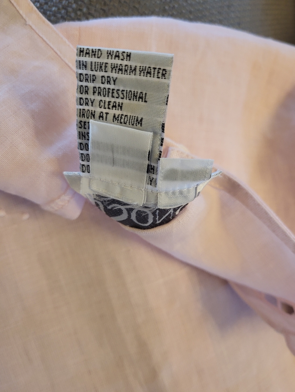 J Song Pale Pink Linen Short Sleeve Blouse NWT - Picture 9 of 12